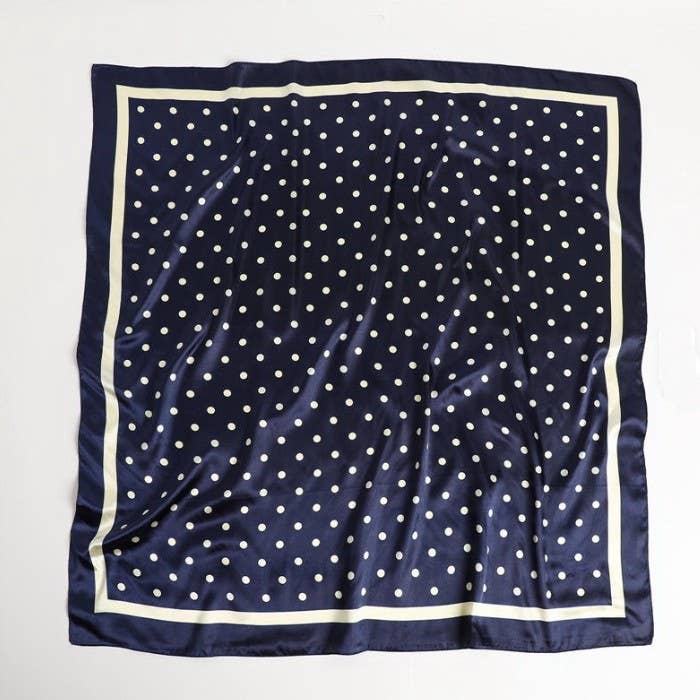 LARGE POLKA DOT PRINT BANDANA SCARF | 40SC694: IVORY