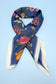 LARGE FLORAL PRINT BANDANA SCARF | 40SC655: NAVY