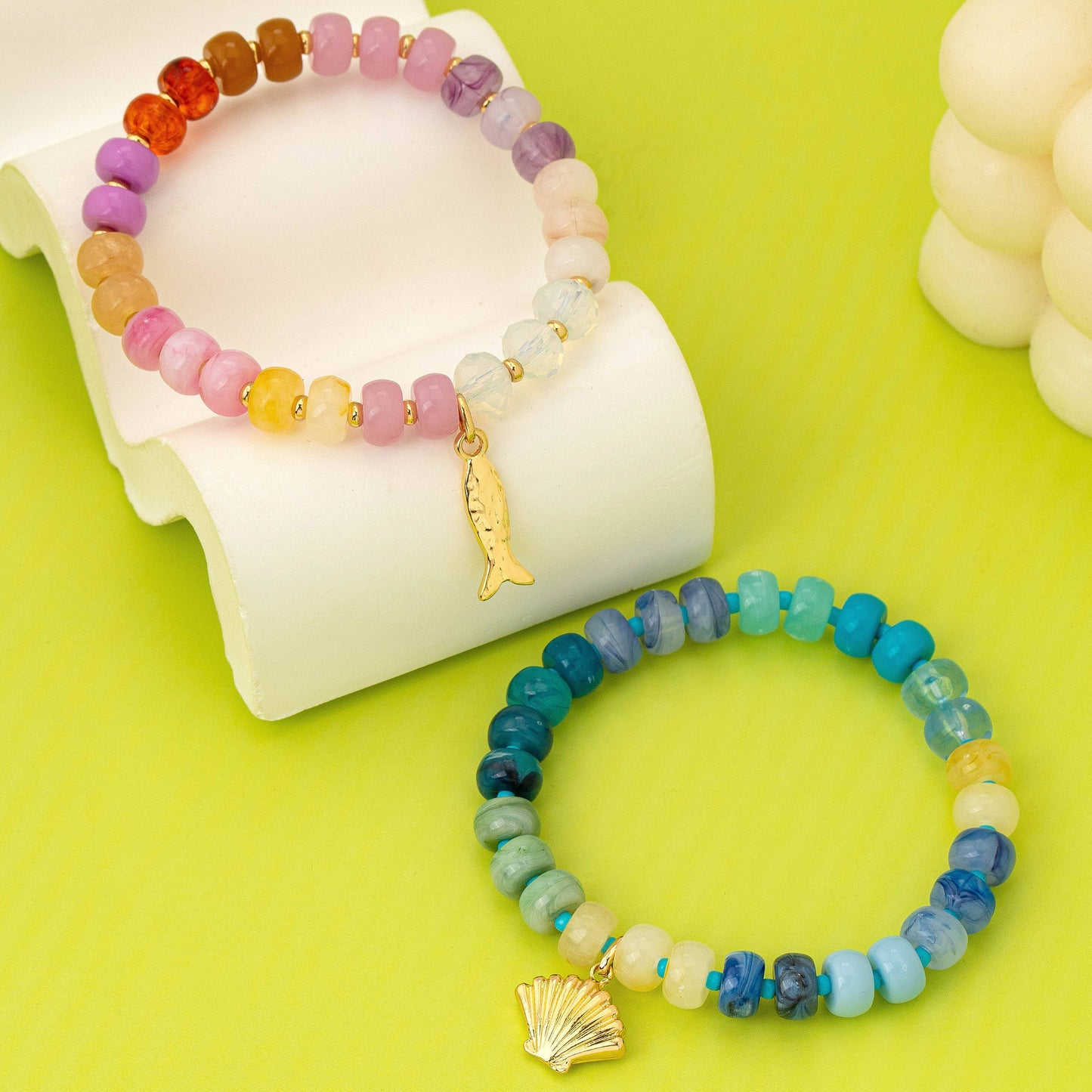 Nautical Multi-Color Beaded Bracelet Set | 80B1703: Set