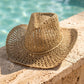 Seagrass Crochet Weave Cowboy Hat With Cord Band: NA