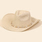 Cowrie Shell Straw Braided Cowboy Hat: KA
