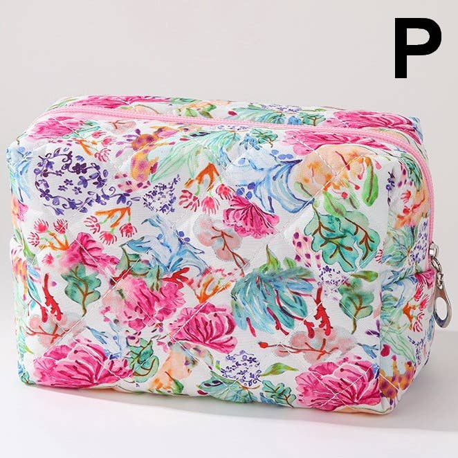 FLORAL TOILE PATTERN MAKEUP COSMETIC POUCH BAG | 40P562: R