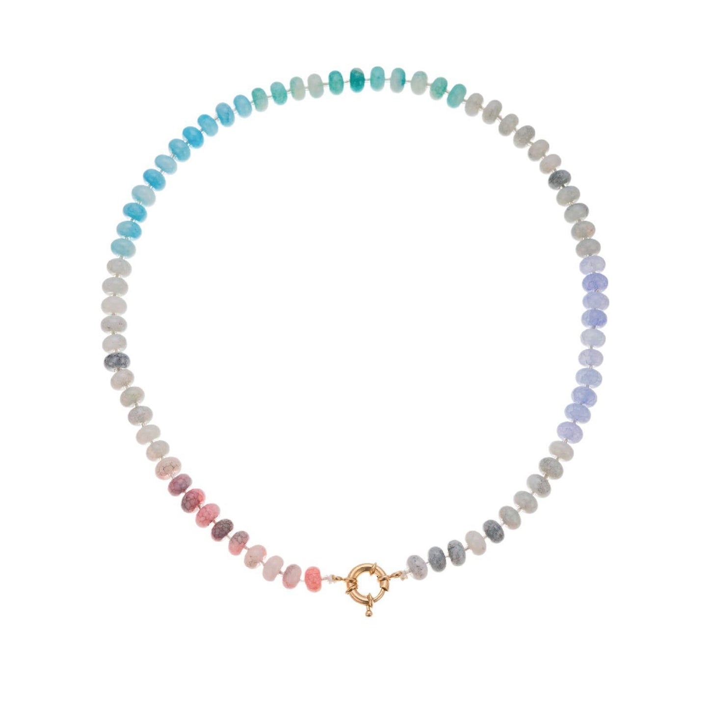 Natural Stone Semi-Precious Glass Mixed Necklace | 40NK9659: A