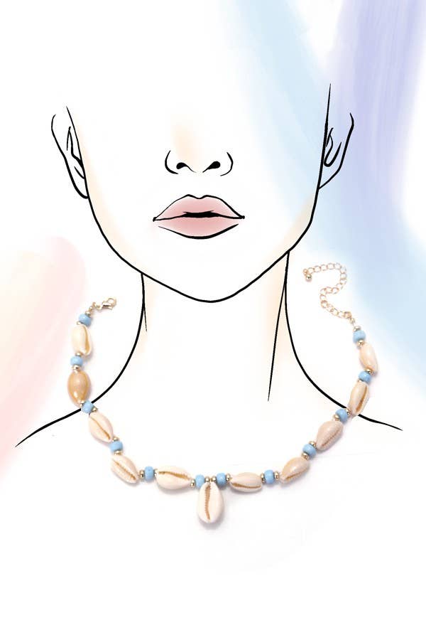 SUMMER BEACH PUKA SHELL NECKLACE | 80N661: White