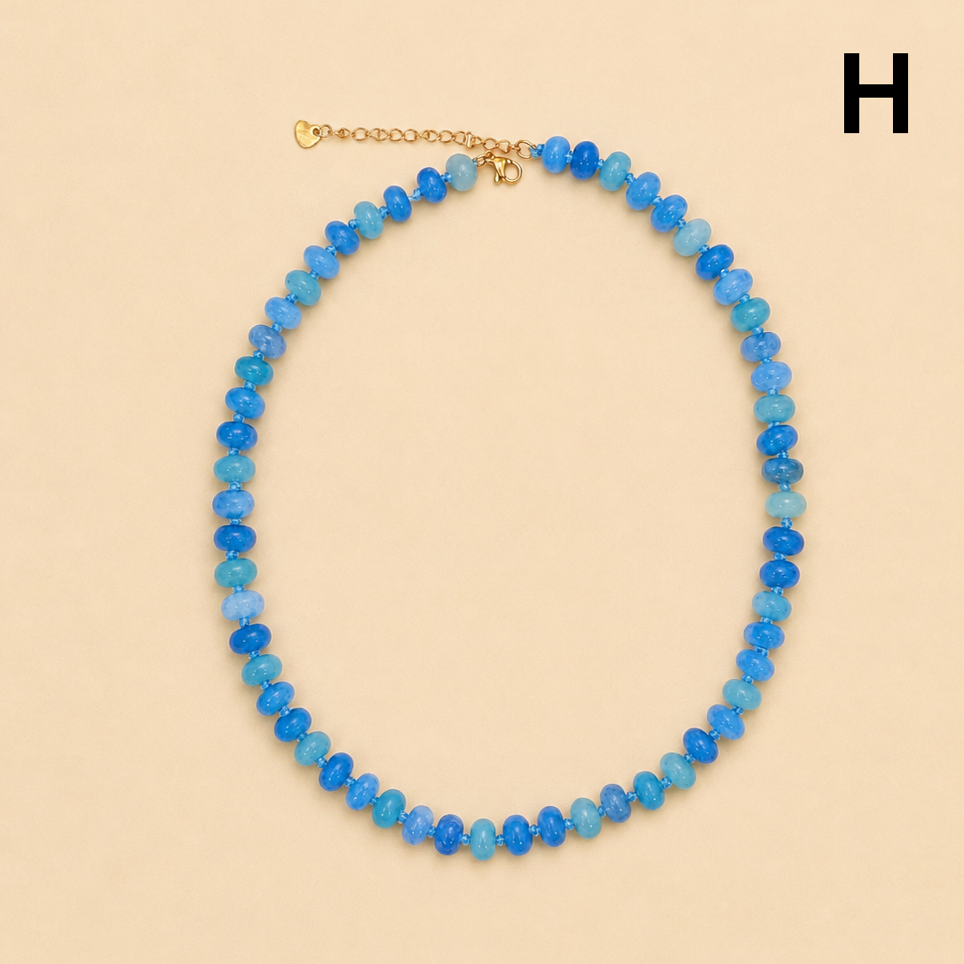 Natural Stone Semi-Precious Glass Mixed Necklace | 40NK9694: A