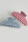 JUMBO STRIPE PLAID OVAL HAIR CLAW CLIPS | 40H1020: STRIPE BROWN