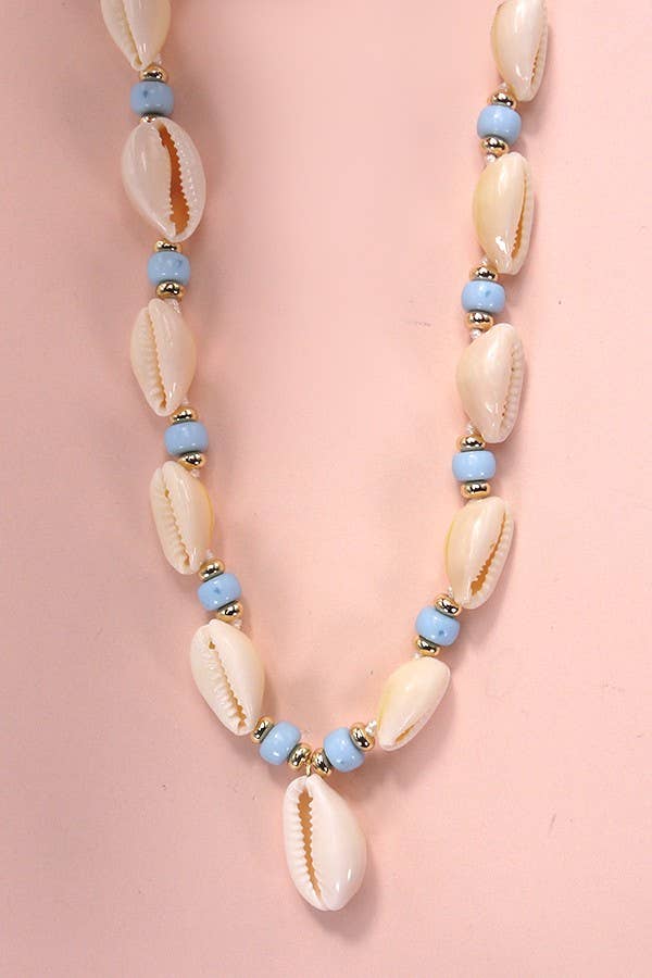 SUMMER BEACH PUKA SHELL NECKLACE | 80N661: White