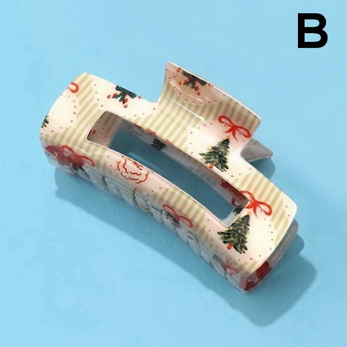 Holiday & Christmas Tree Stripe Hair Claw Clips | 40H1125: C