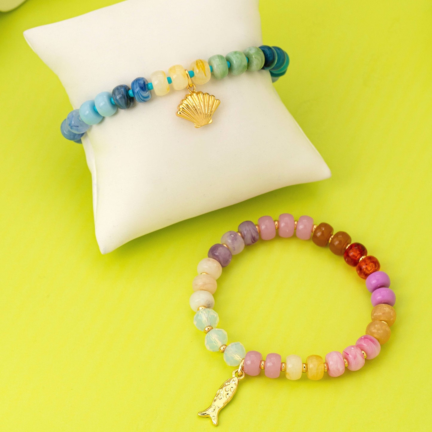 Nautical Multi-Color Beaded Bracelet Set | 80B1703: Set