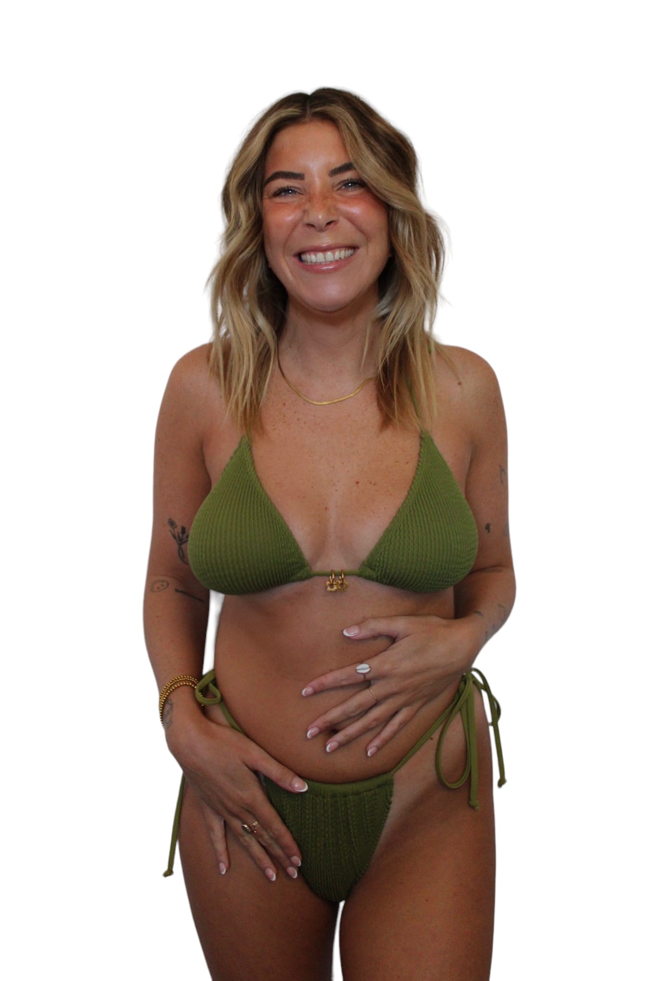 Jess bikini top in Seaweed, LOKAL one/size swimwear, photo 2 of 4