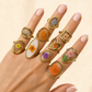 18K STAINLESS STEEL TARNISH FREE FLORAL RINGS | 40R104: OVAL BLUE