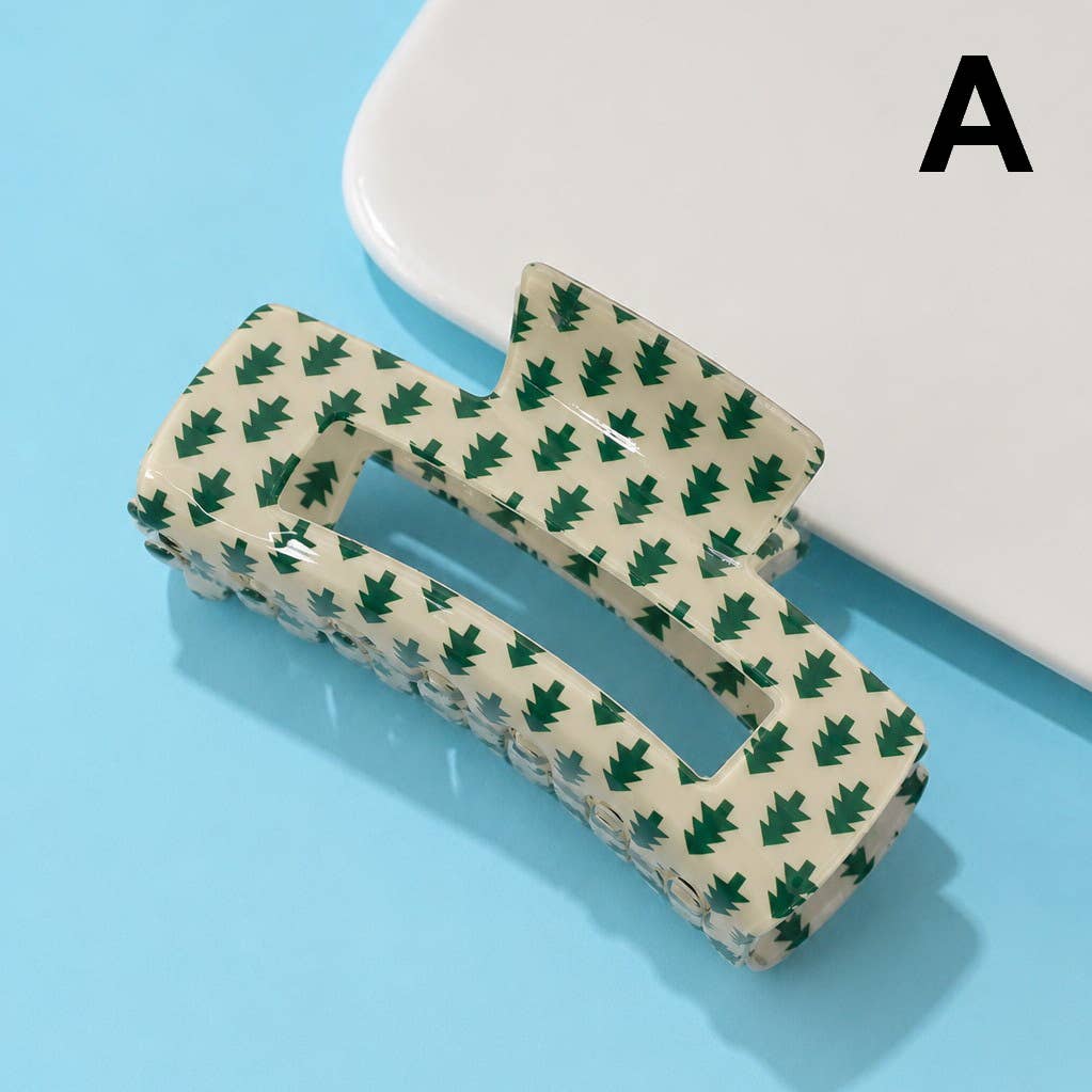 Holiday & Christmas Tree Stripe Hair Claw Clips | 40H1125: C