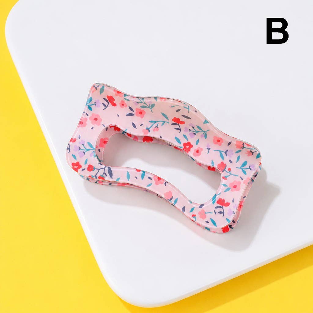 Floral Waivy Silhouette Hair Claw Clip | 40H1109: B