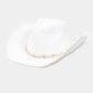 Cowrie Shell Straw Braided Cowboy Hat: KA