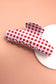 JUMBO STRIPE PLAID OVAL HAIR CLAW CLIPS | 40H1020: PLAID RED