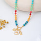 Rainbow Beaded Nautical Charm Necklace | 80N92952: Gold