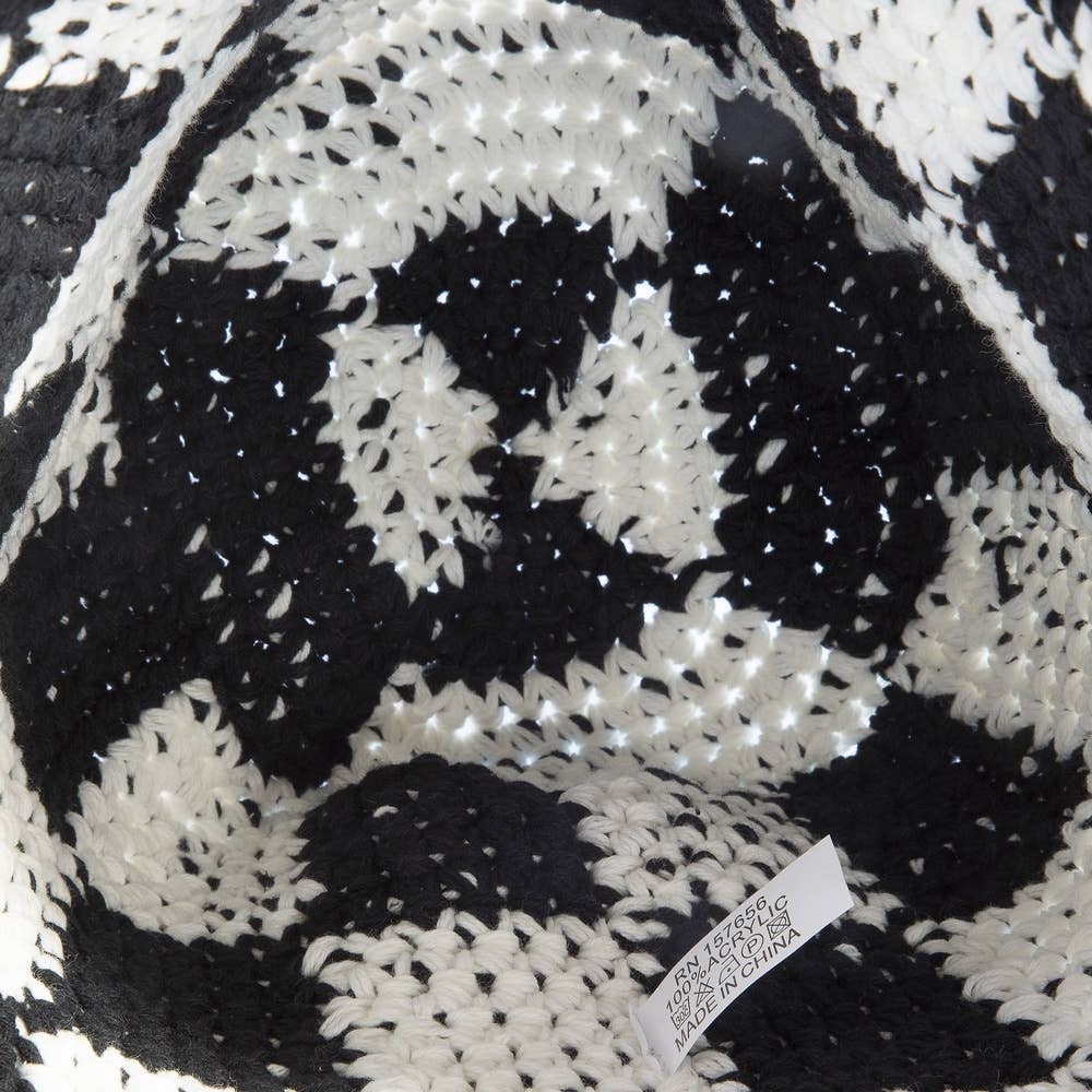 Chunky Crochet Checkered Bucket Hat: BK