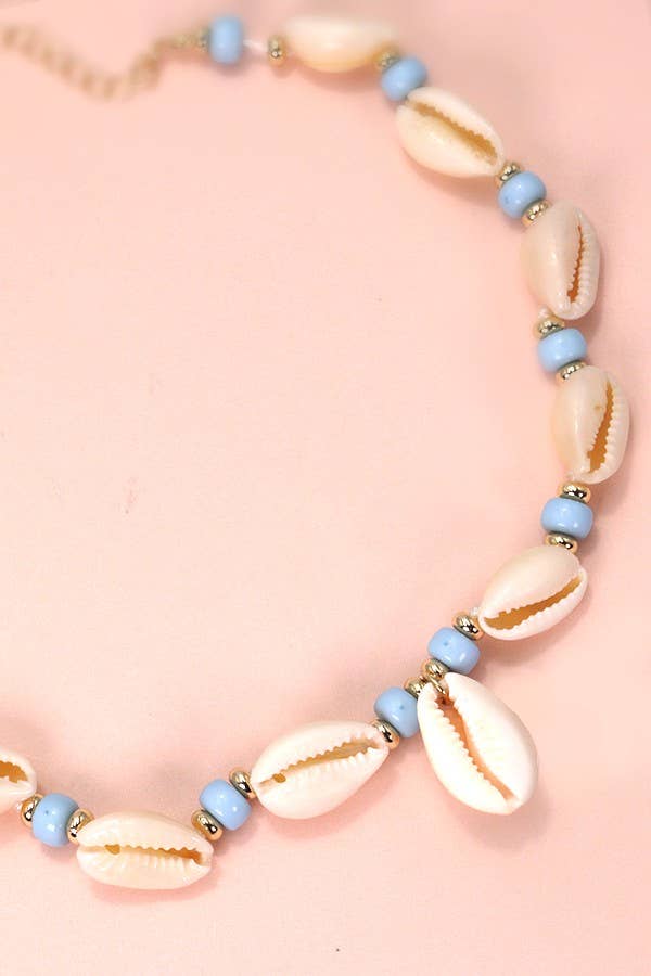 SUMMER BEACH PUKA SHELL NECKLACE | 80N661: White