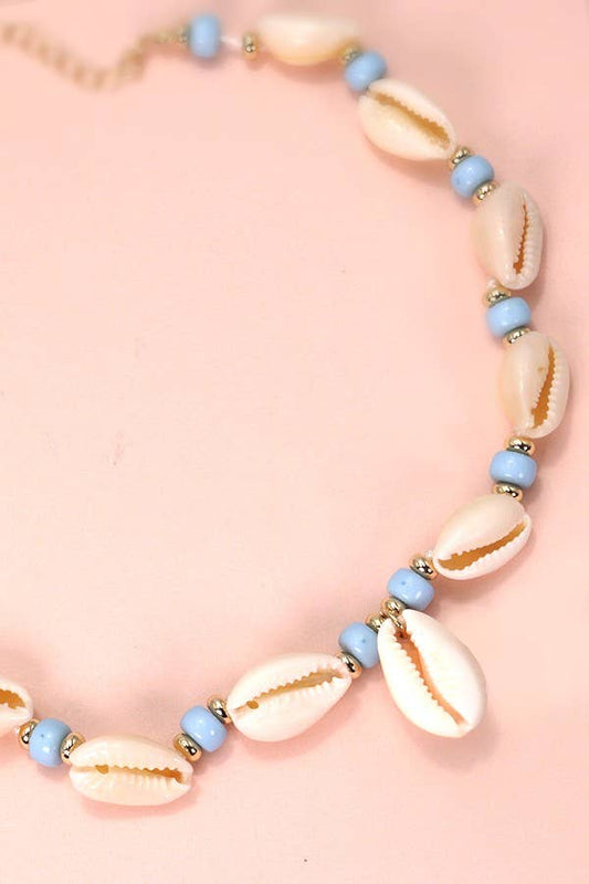 SUMMER BEACH PUKA SHELL NECKLACE | 80N661: White