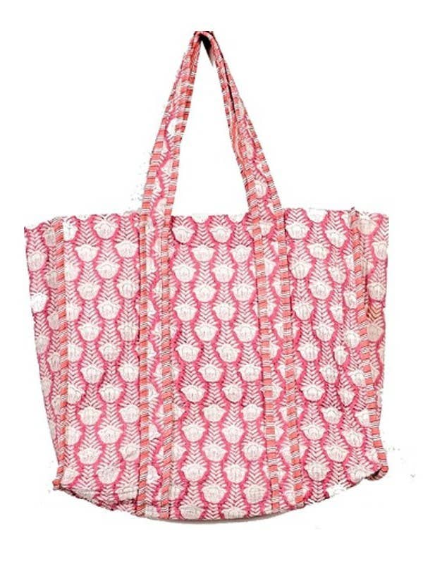 Organic Reversible Quilted Tote Bag | 40P575: NAVY