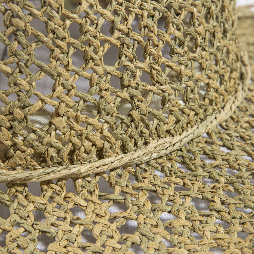 Seagrass Crochet Weave Cowboy Hat With Cord Band: NA