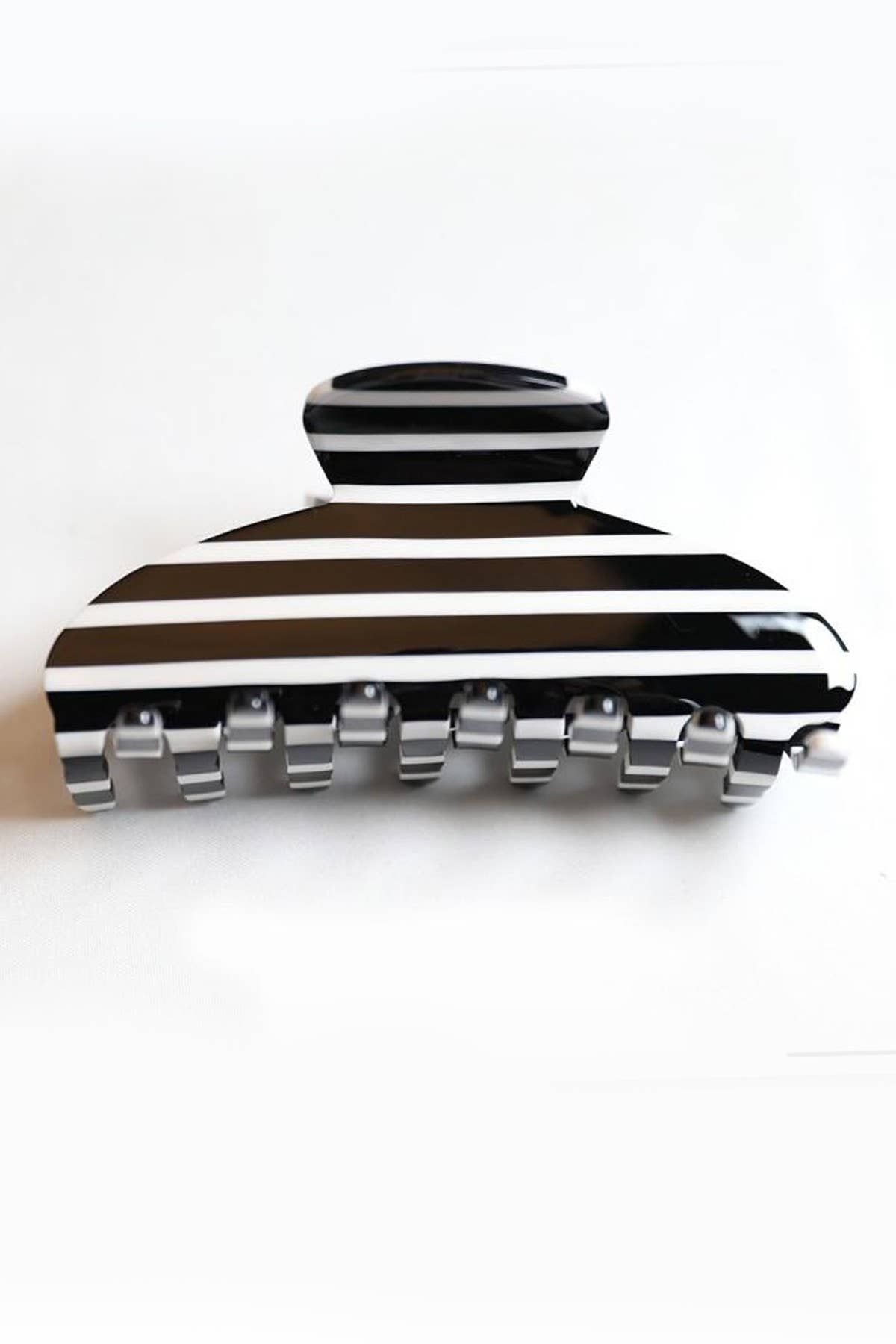 JUMBO STRIPE PLAID OVAL HAIR CLAW CLIPS | 40H1020: POLKA DOT BROWN
