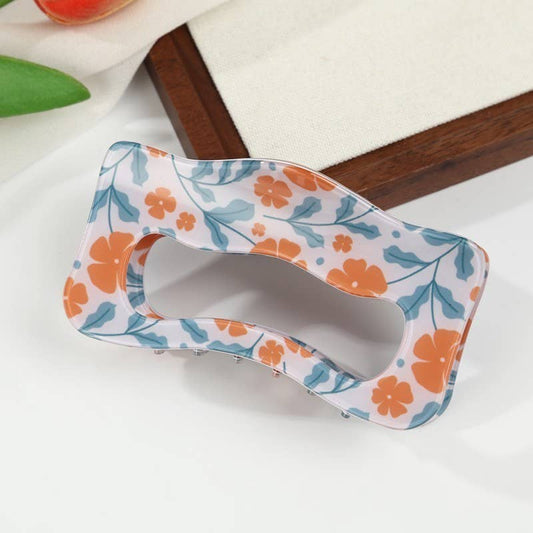 Floral Waivy Silhouette Hair Claw Clip | 40H1109: A