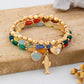 Multi-Color Beaded Layered Charm Bracelet | 80B1727: MULTI