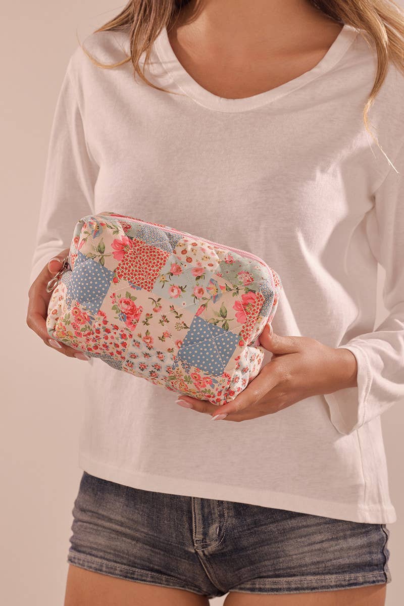 FLORAL TOILE PATTERN MAKEUP COSMETIC POUCH BAG | 40P562: K