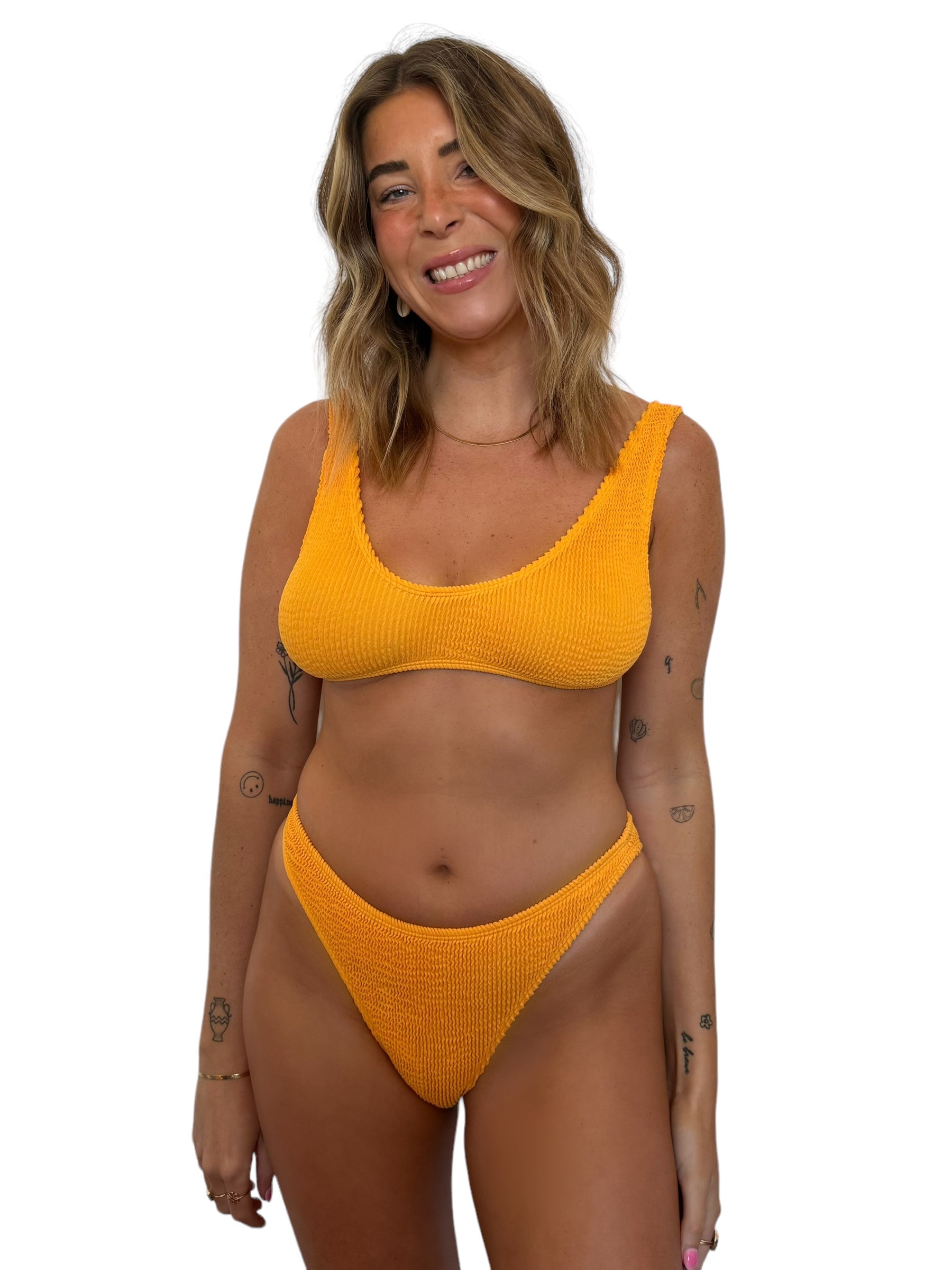 Paige bikini top in Marigold, LOKAL one/size swimwear, photo 2 of 3