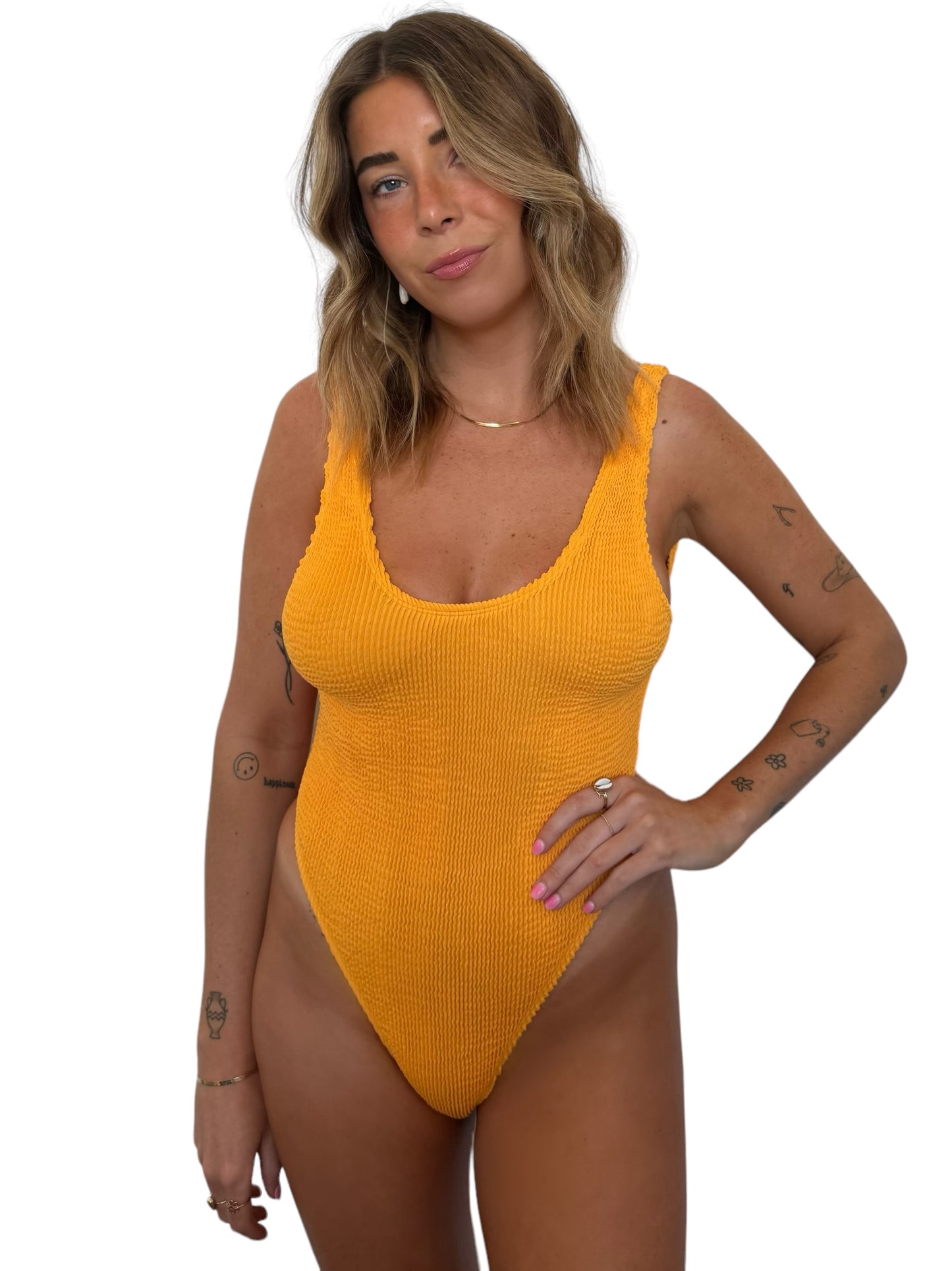 Janie one-piece swimsuit in Marigold, LOKAL one/size swimwear, photo 1 of 4