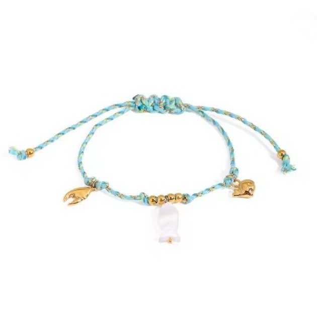 18K STAINLESS STEEL CORDED CHARM BRACELET | 40B5191: LIME
