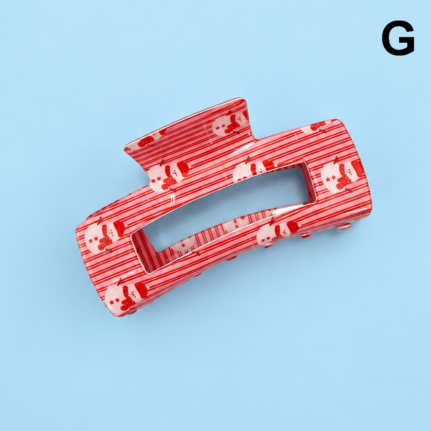 Holiday & Christmas Tree Stripe Hair Claw Clips | 40H1125: C