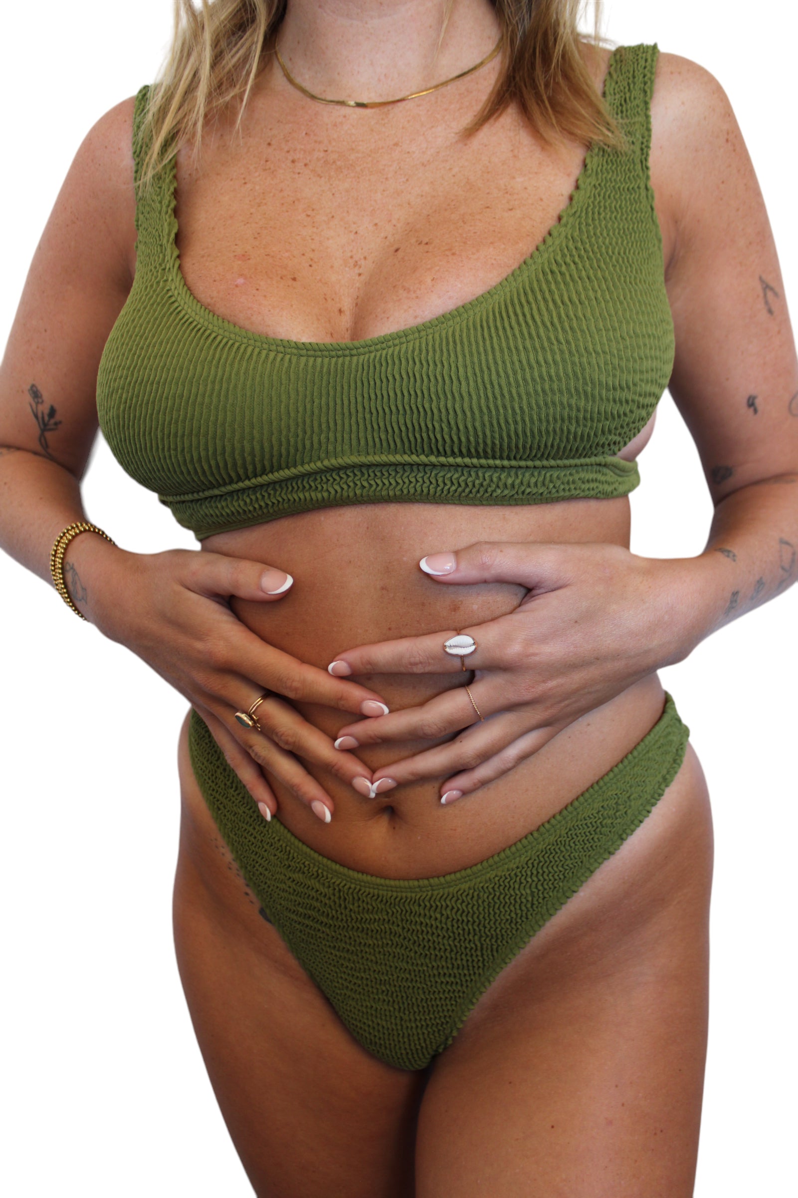 Kiera bikini top in Seaweed, LOKAL one/size swimwear, photo 2 of 4