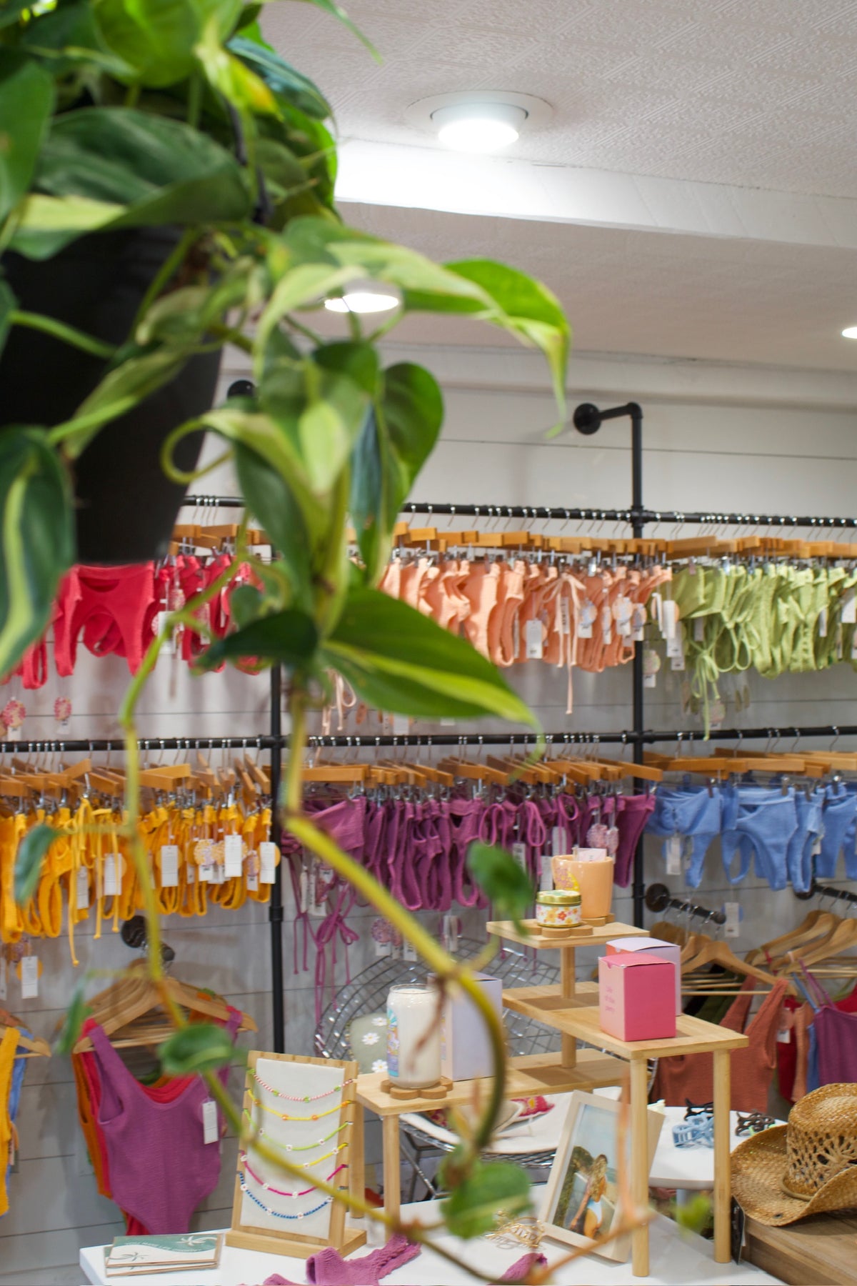 Swimwear racks inside the LOKAL shop