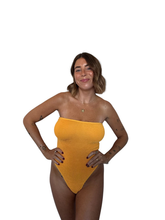 Natalie one-piece swimsuit in Marigold, LOKAL one/size swimwear, photo 2 of 4