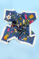 LARGE FLORAL PRINT BANDANA SCARF | 40SC655: NAVY