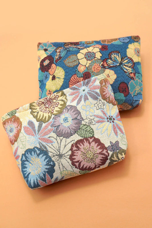 TRAVEL FLORAL COSMETIC MAKEUP POUCH | 40P580: BUTTERFLY