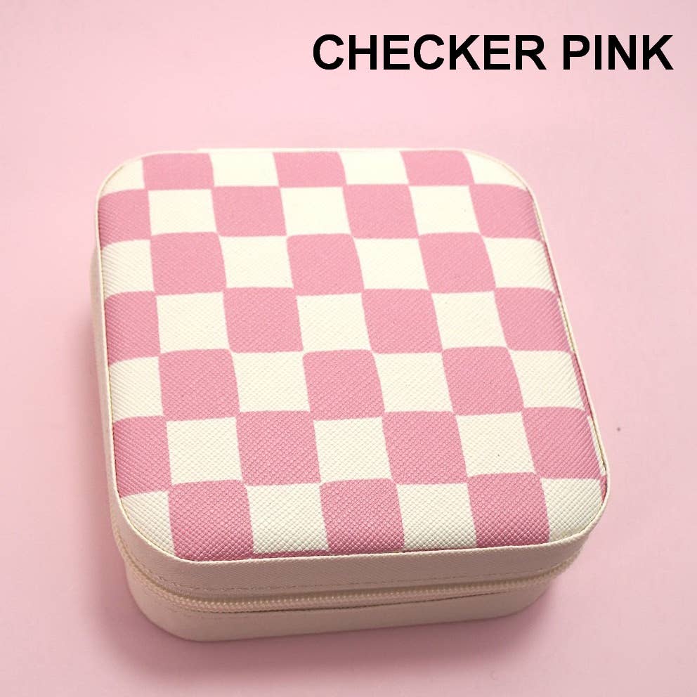 DESIGNED JEWELRY ORGANIZER TRAVEL BOX CASE | 40P566: POLKA DOT BLUE