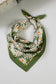 FLOWER SILKY FEEL BANDANA SCARF | 21SC353GRN: GREEN