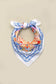TRIBAL PRINT SILKY FEEL BANDANA SCARF | 40SC614: Blue