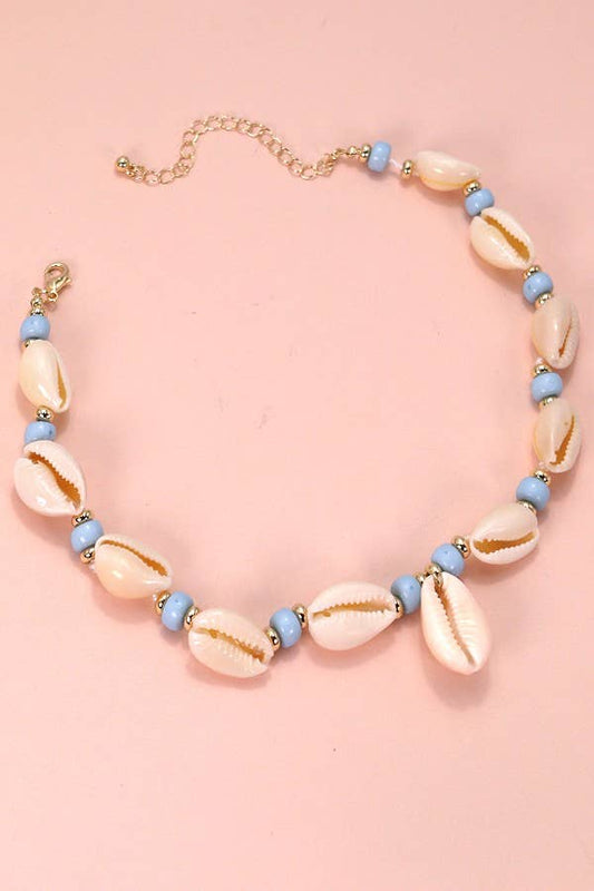 SUMMER BEACH PUKA SHELL NECKLACE | 80N661: White
