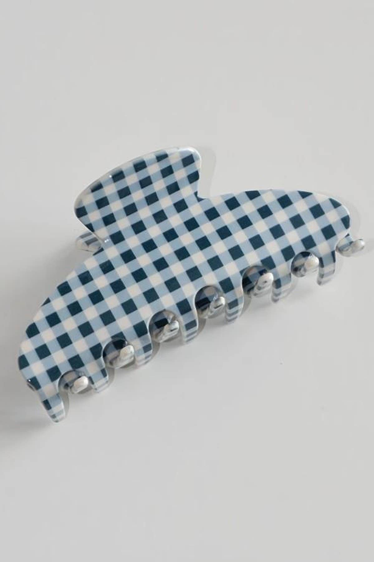 JUMBO STRIPE PLAID OVAL HAIR CLAW CLIPS | 40H1020: STRIPE PINK
