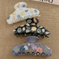 Jumbo Floral Seashell Hair Claw Clips | 40H1123: Black