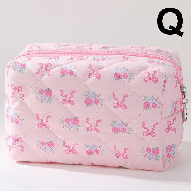 FLORAL TOILE PATTERN MAKEUP COSMETIC POUCH BAG | 40P562: K