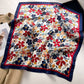 LARGE FLORAL PRINT BANDANA SCARF | 40SC652: NAVY
