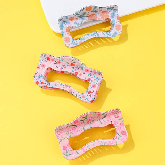 Floral Waivy Silhouette Hair Claw Clip | 40H1109: A