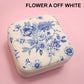 DESIGNED JEWELRY ORGANIZER TRAVEL BOX CASE | 40P566: FLOWER C OFF WHITE
