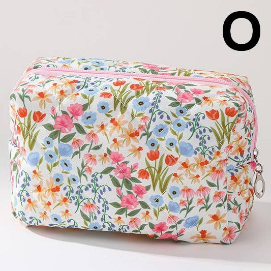 FLORAL TOILE PATTERN MAKEUP COSMETIC POUCH BAG | 40P562: O