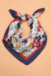 LARGE FLORAL PRINT BANDANA SCARF | 40SC652: NAVY